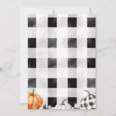 Uitnodiging voor Gingham Pompoen Halloween Feest (Achterkant)