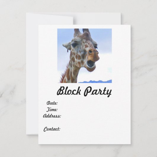 Uitnodiging voor Giraffe (Achterkant)