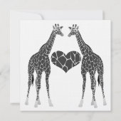 Uitnodiging voor Giraffe Liefde Bruiloftsreceptie (Achterkant)