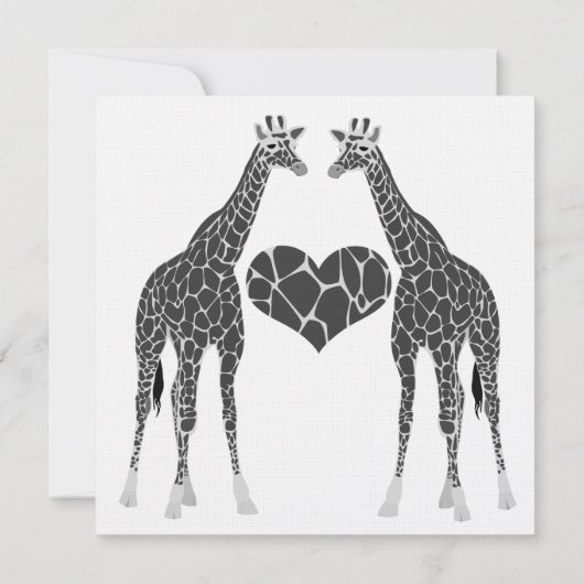 Uitnodiging voor Giraffe Liefde Bruiloftsreceptie (Achterkant)