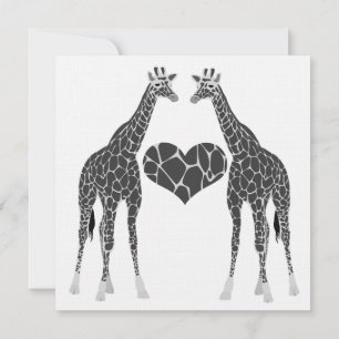 Uitnodiging voor Giraffe Liefde Bruiloftsreceptie