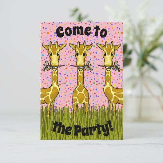 Uitnodiging voor Giraffes (Staand voorkant)