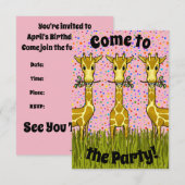 Uitnodiging voor Giraffes (Voorkant / Achterkant)