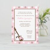 Uitnodiging voor Girl Rock Star Baby Shower (Staand voorkant)