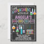 Uitnodiging voor Girl Science Experiment Birthday (Voorkant)