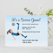 Uitnodiging voor Girl Soccer Player (Staand voorkant)