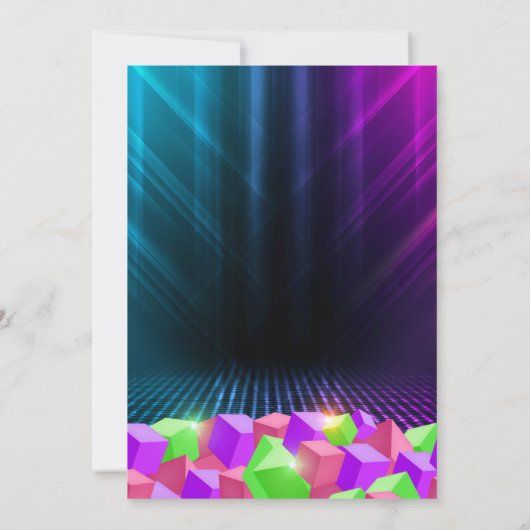 Uitnodiging voor Girls Glow Trampoline Park (Achterkant)