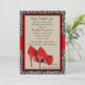 Uitnodiging voor Girl's Heels (Leopard) (Staand voorkant)