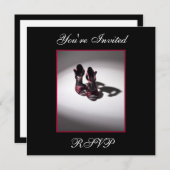 Uitnodiging voor glamoureuze rode verjaardagsfeest (Voorkant / Achterkant)