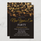 Uitnodiging voor Glitter Lights nieuwjaarsfeest (Voorkant / Achterkant)