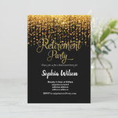Uitnodiging voor glitter Retirement Party (Staand voorkant)
