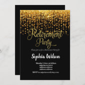Uitnodiging voor glitter Retirement Party (Voorkant / Achterkant)