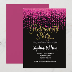 Uitnodiging voor glitter Retirement Party