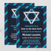 Uitnodiging voor gloed in de donkere balk Mitzvah (Voorkant / Achterkant)