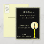 Uitnodiging voor gloeiende kaarsen briefkaart (Voorkant / Achterkant)