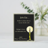 Uitnodiging voor gloeiende kaarsen briefkaart (Staand voorkant)