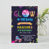 Uitnodiging voor glow-in-the-dark-schaatsen (Staand voorkant)