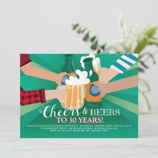 Uitnodiging voor goede vrienden en bier (Staand voorkant)