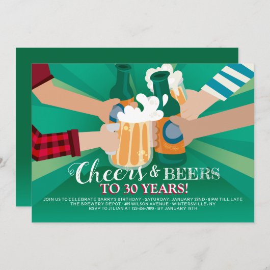 Uitnodiging voor goede vrienden en bier (Voorkant / Achterkant)