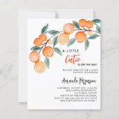 Uitnodiging voor goedkope baby shower met sinaasap (Voorkant)