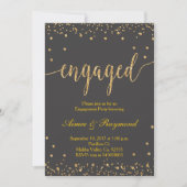 Uitnodiging voor Gold Engagement Party (Voorkant)