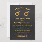 Uitnodiging voor Gold Foil Gays Engagement Party (Voorkant)
