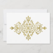 Uitnodiging voor Gold Glitter Border Party (Achterkant)