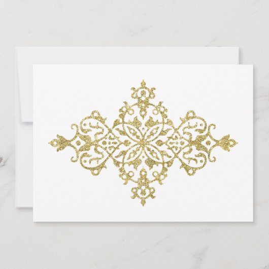 Uitnodiging voor Gold Glitter Border Party (Achterkant)