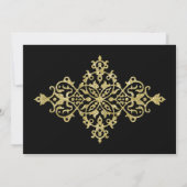 Uitnodiging voor Gold Glitter Border Party (Achterkant)