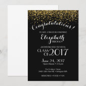 Uitnodiging voor Gold High School Graduation Party (Voorkant / Achterkant)