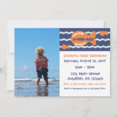 Uitnodiging voor Goldfish Birthday Photo Party (Voorkant)