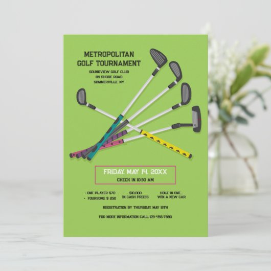 Uitnodiging voor golfclubs (Staand voorkant)