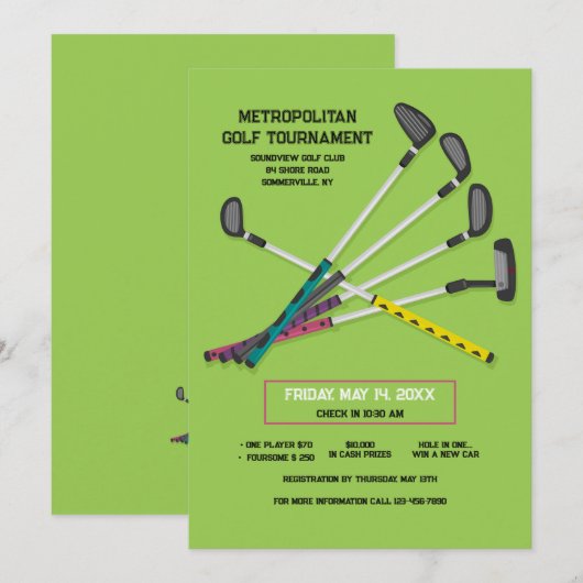 Uitnodiging voor golfclubs (Voorkant / Achterkant)