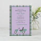 Uitnodiging voor golfkar (Staand voorkant)