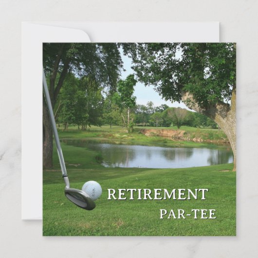 Uitnodiging voor golfpensioenfeest (Voorkant)