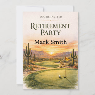 Uitnodiging voor golfpensioenfeest in Arizona