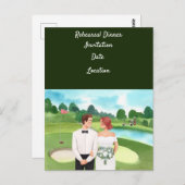 Uitnodiging voor golfproefbruiloftdiner   (Voorkant / Achterkant)