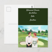 Uitnodiging voor golfrepetitie Trouwdiner (Voorkant / Achterkant)