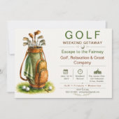 Uitnodiging voor golfweekenduitstapje (Voorkant)