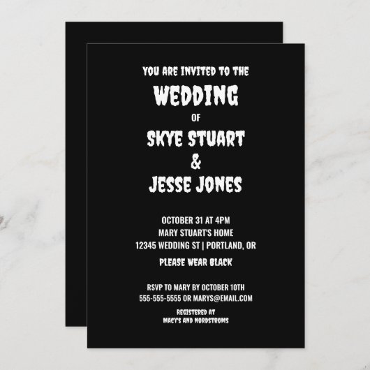 Uitnodiging voor Gothic (Voorkant / Achterkant)