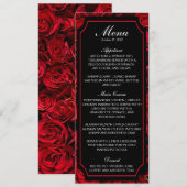 Uitnodiging voor gothic Roos Wedding Menu (Voorkant / Achterkant)