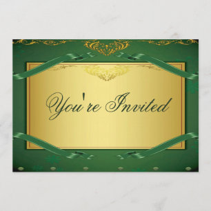 Uitnodiging voor goud en groen feest