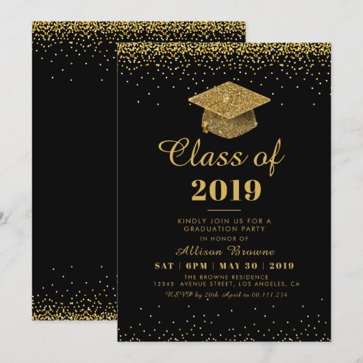 uitnodiging voor goudbekentenissen (Voorkant / Achterkant)