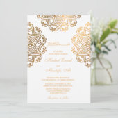 Uitnodiging voor goudbruidjes (Staand voorkant)