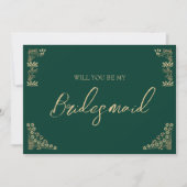 Uitnodiging voor gouddeo bruidmaid (Voorkant)