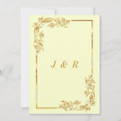 Uitnodiging voor gouden bloedige bruiloft (Achterkant)