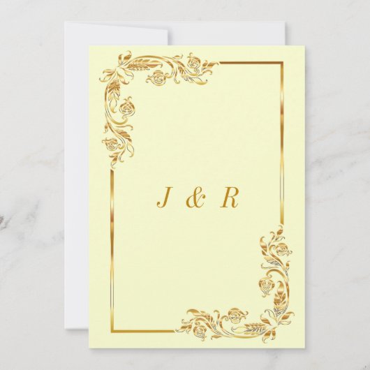 Uitnodiging voor gouden bloedige bruiloft (Achterkant)