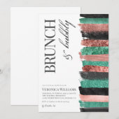 Uitnodiging voor gouden bridal in Brunch & Bubble  (Voorkant / Achterkant)