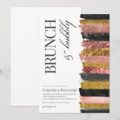 Uitnodiging voor gouden bridal in Brunch & Bubble (Voorkant / Achterkant)