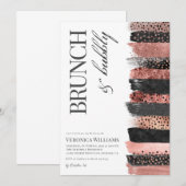 Uitnodiging voor gouden bridal in Brunch & Bubble  (Voorkant / Achterkant)